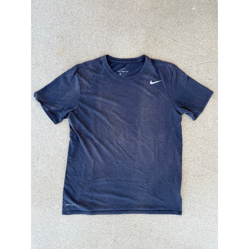 Nike Dri-FIT Mens Medium T-Shirt - Navy Blue Athletic Short Sleeve Tee